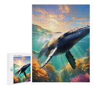 Adults 500 PCS Jigsaw Puzzle Humpback Whale Swimming Jigsaw for Adults Brain Teaser Game Wall Decoration for Is Ideal As A Gift 500 PCS
