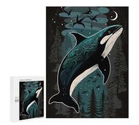 Adults 500 PCS Jigsaw Puzzle Killer Whale Jigsaw for Adults Brain Teaser Game Wall Decoration for Is Ideal As A Gift 500 PCS