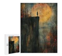 Adults 500 PCS Jigsaw Puzzle Lonely Moonlit Cliff Jigsaw for Adults Brain Teaser Game Wall Decoration for Is Ideal As A Gift 500 PCS