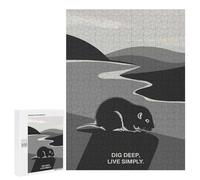 Adults 500 PCS Jigsaw Puzzle Mole Illustration with Motivational Quote Jigsaw for Adults Brain Teaser Game Wall Decoration for Is Ideal As A Gift 500 PCS