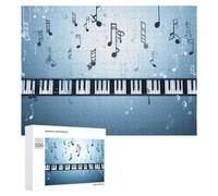 Adults 500 PCS Jigsaw Puzzle Music Notes Piano Keyboard Art Adult Jigsaw Puzzle Brain Teaser Game Enhance Memory Birthday And Unique Gifts 500 PCS