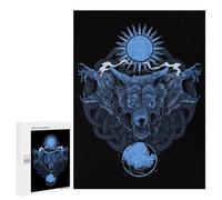Adults 500 PCS Jigsaw Puzzle Norse Mythology Wolves Jigsaw for Adults Brain Teaser Game Wall Decoration for Is Ideal As A Gift 500 PCS