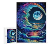 Adults 500 PCS Jigsaw Puzzle Ocean Wave Moonlit Night Adult Jigsaw Puzzle Brain Teaser Game Enhance Memory Birthday And Unique Gifts 500 PCS