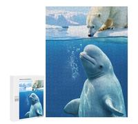 Adults 500 PCS Jigsaw Puzzle Polar Bear And Beluga Whale Jigsaw for Adults Brain Teaser Game Wall Decoration for Is Ideal As A Gift 500 PCS