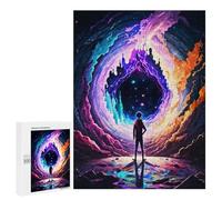 Adults 500 PCS Jigsaw Puzzle Portal Cosmic Space Jigsaw Puzzle Brain Teaser Game But Fun And Humorous for Is Ideal As A Gift 500 PCS
