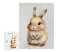 Adults 500 PCS Jigsaw Puzzle Rabbit Bunny Watercolor Adult Jigsaw Puzzle Family Game Precision Cutting Birthday And Unique Gifts 500 PCS