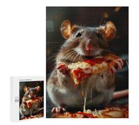 Adults 500 PCS Jigsaw Puzzle Rat Pizza Jigsaw for Adults Brain Teaser Game Precision Cutting Unique Gifts for Birthday And Christmas 500 PCS