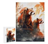 Adults 500 PCS Jigsaw Puzzle Red Pandas in Jungle Adventure Adult Jigsaw Puzzle Brain Teaser Game Enhance Memory Birthday And Unique Gifts 500 PCS