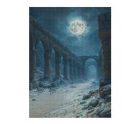 Adults 500 PCS Jigsaw Puzzle Ruined Arches Under Moonlight Adult Jigsaw Puzzle Relaxing Games Perfect Decoration Unique Gifts for Birthday And Christmas 500 PCS