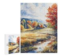 Adults 500 PCS Jigsaw Puzzle Rustic Autumn Cabin Jigsaw Puzzle Brain Teaser Game But Fun And Humorous for Is Ideal As A Gift 500 PCS