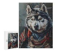 Adults 500 PCS Jigsaw Puzzle Samurai Wolf Armor Art Print Jigsaws for Adults Puzzle Precision Cutting Difficult And Challenge Toy Intellectual Game 500 PCS