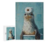 Adults 500 PCS Jigsaw Puzzle Seal Balancing Toilet Paper Roll-1 Jigsaws for Adults Puzzle Precision Cutting Difficult And Challenge Toy Intellectual Game 500 PCS