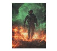 Adults 500 PCS Jigsaw Puzzle Soldier in Fire Jigsaw for Adults Relaxing Games Pattern Assembly Unique Gifts for Birthday And Christmas 500 PCS