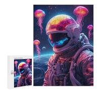 Adults 500 PCS Jigsaw Puzzle Space Jellyfish Astronaut Jigsaw Puzzle Brain Teaser Game But Fun And Humorous for Is Ideal As A Gift 500 PCS