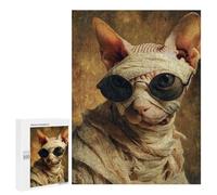Adults 500 PCS Jigsaw Puzzle Sphynx Cat with Sunglasses-1 Jigsaws for Adults Puzzle Precision Cutting Difficult And Challenge Toy Intellectual Game 500 PCS