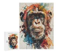 Adults 500 PCS Jigsaw Puzzle Splash Watercolor Monkey Jigsaw for Adults Brain Teaser Game Wall Decoration for Is Ideal As A Gift 500 PCS