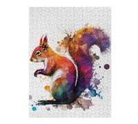 Adults 500 PCS Jigsaw Puzzle Squirrel Watercolor Jigsaw for Adults Relaxing Games Pattern Assembly Unique Gifts for Birthday And Christmas 500 PCS