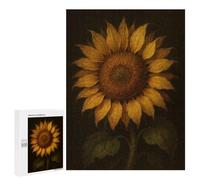 Adults 500 PCS Jigsaw Puzzle Sunflower Botanical Painting Jigsaw for Adults Brain Teaser Game Wall Decoration for Is Ideal As A Gift 500 PCS