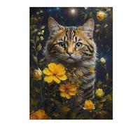 Adults 500 PCS Jigsaw Puzzle The Cat And The Dandelions Jigsaw for Adults Relaxing Games Pattern Assembly Unique Gifts for Birthday And Christmas 500 PCS