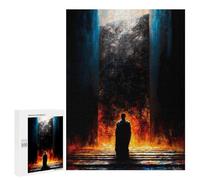 Adults 500 PCS Jigsaw Puzzle The Pilgrim Before The Sealed Gate - The One Who Dared to Stand Jigsaw for Adults Brain Teaser Game Wall Decoration for Is Ideal As A Gift 500 PCS