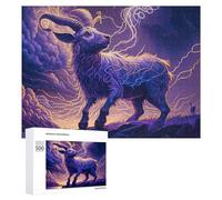 Adults 500 PCS Jigsaw Puzzle Thundering Goat Mystical Storms Jigsaw for Adults Brain Teaser Game Precision Cutting Unique Gifts for Birthday And Christmas 500 PCS