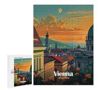 Adults 500 PCS Jigsaw Puzzle Vienna Cityscape Sunset Jigsaw for Adults Brain Teaser Game Wall Decoration for Is Ideal As A Gift 500 PCS