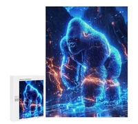 Adults 500 PCS Jigsaw Puzzle Voltage King - The Neon Gorilla Awakens Jigsaw for Adults Brain Teaser Game Wall Decoration for Is Ideal As A Gift 500 PCS