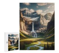 Adults 500 PCS Jigsaw Puzzle Waterfall in Forest Jigsaw Puzzle Brain Teaser Game But Fun And Humorous for Is Ideal As A Gift 500 PCS