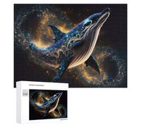 Adults 500 PCS Jigsaw Puzzle Whale in Cosmic Whirlpool Adult Jigsaw Puzzle Brain Teaser Game Enhance Memory Birthday And Unique Gifts 500 PCS