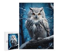 Adults 500 PCS Jigsaw Puzzle White Owl And Snow Jigsaw Puzzle Brain Teaser Game But Fun And Humorous for Is Ideal As A Gift 500 PCS