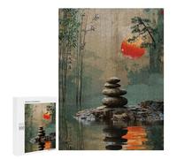 Adults 500 PCS Jigsaw Puzzle Zen Garden Sunset Jigsaw for Adults Brain Teaser Game Wall Decoration for Is Ideal As A Gift 500 PCS