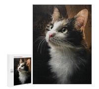 Adults 500 PCS Puzzle Adorable Calico Kitten Portrait Jigsaw Puzzles for Adults Birthday Present Parent-child Interaction Toy Intellectual Game 500 PCS