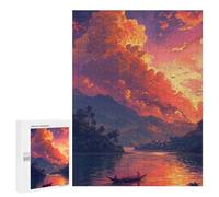Adults 500 PCS Puzzle Amazon Sunset Serenity Jigsaw Puzzles for Adults Birthday Present Parent-child Interaction Toy Intellectual Game 500 PCS