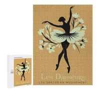 Adults 500 PCS Puzzle Ballet Dancer Silhouette with Floral Tutu Adult Jigsaw Puzzles Analysis And Logic Wishlist with Santa Claus Unique Gifts for Birthday And Christmas 500 PCS