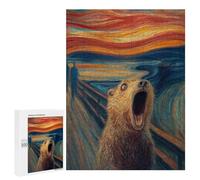Adults 500 PCS Puzzle Bear Scream Painting Jigsaw Puzzles for Adults Birthday Present Parent-child Interaction Toy Intellectual Game 500 PCS