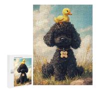 Adults 500 PCS Puzzle Black Poodle with Yellow Duck -2 Puzzles for Teenagers Precision Cutting for Birthday, Chrismas Toy Intellectual Game 500 PCS