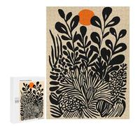 Adults 500 PCS Puzzle Botanical Illustration with Orange Sun Adult Jigsaw Puzzles Analysis And Logic Wishlist with Santa Claus Unique Gifts for Birthday And Christmas 500 PCS