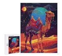 Adults 500 PCS Puzzle Camel Desert Night Adult Jigsaw Puzzles Analysis And Logic Wishlist with Santa Claus Unique Gifts for Birthday And Christmas 500 PCS