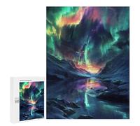 Adults 500 PCS Puzzle Colorful Aurora Reflections Jigsaw Puzzles for Adults Birthday Present Parent-child Interaction Toy Intellectual Game 500 PCS