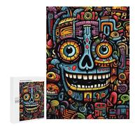 Adults 500 PCS Puzzle Colorful Aztec Mask Artwork Puzzles for Teenagers Precision Cutting for Birthday, Chrismas Toy Intellectual Game 500 PCS