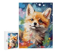 Adults 500 PCS Puzzle Colorful Fox Painting-6 Jigsaw Puzzles for Adults Birthday Present Parent-child Interaction Toy Intellectual Game 500 PCS
