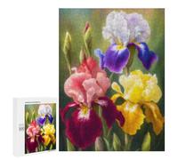 Adults 500 PCS Puzzle Colorful Iris Flower Bouquet Adult Jigsaw Puzzles Analysis And Logic Wishlist with Santa Claus Unique Gifts for Birthday And Christmas 500 PCS