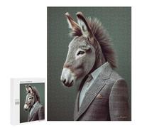 Adults 500 PCS Puzzle Donkey Portrait Adult Jigsaw Puzzles Analysis And Logic Wishlist with Santa Claus Unique Gifts for Birthday And Christmas 500 PCS