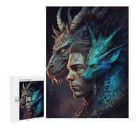Adults 500 PCS Puzzle Dragon Warrior Fantasy Artwork Jigsaw Puzzles for Adults Birthday Present Parent-child Interaction Toy Intellectual Game 500 PCS