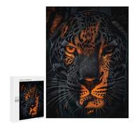 Adults 500 PCS Puzzle Dramatic Leopard Portrait with Orange Highlights Adult Jigsaw Puzzles Analysis And Logic Wishlist with Santa Claus Unique Gifts for Birthday And Christmas 500 PCS