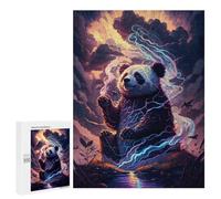 Adults 500 PCS Puzzle Electric Panda in Stormy Sky Adult Jigsaw Puzzles Analysis And Logic Wishlist with Santa Claus Unique Gifts for Birthday And Christmas 500 PCS