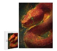 Adults 500 PCS Puzzle Fiery Serpent Artwork Adult Jigsaw Puzzles Difficult Challenge Wishlist with Santa Claus Unique Birthday And Gifts 500 PCS