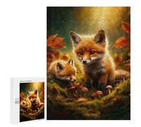 Adults 500 PCS Puzzle Fox Kits in Autumn Forest Adult Jigsaw Puzzles Analysis And Logic Wishlist with Santa Claus Unique Gifts for Birthday And Christmas 500 PCS