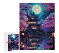 Adults 500 PCS Puzzle Full Moon Zen Garden -4 Jigsaws for Adults Puzzle Improve Memory Challenging To Complete Unique Gifts for Birthday And Christmas 500 PCS