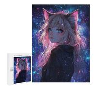 Adults 500 PCS Puzzle Galactic Fantasy Cat-Eared Beauty Adult Jigsaw Puzzles Difficult Challenge Wishlist with Santa Claus Unique Birthday And Gifts 500 PCS